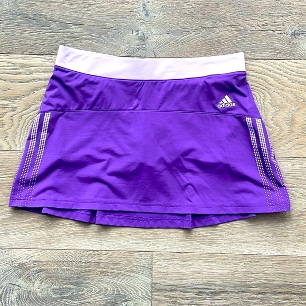 Adidas Pleated Purple Stripe Tennis Skirt Skort-S (Matching Shirt Sold Separate)